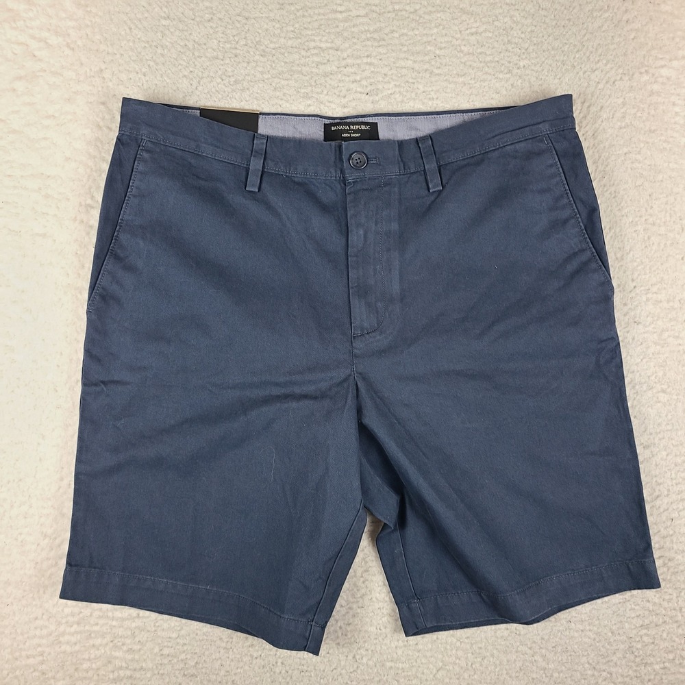Banana Republic Shorts Mens 34 Blue Aiden 10" Inseam Chino Preppy NEW